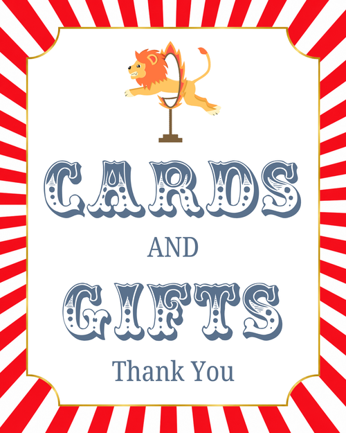 Circus - Paper Party Table Signs – Printed 8 × 10