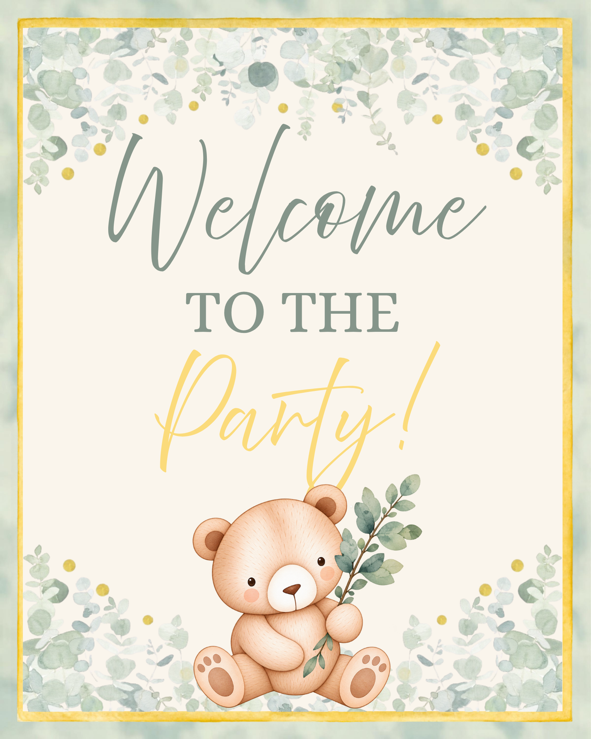 Bearly Wait - Paper Party Table Signs – Printed 8 × 10