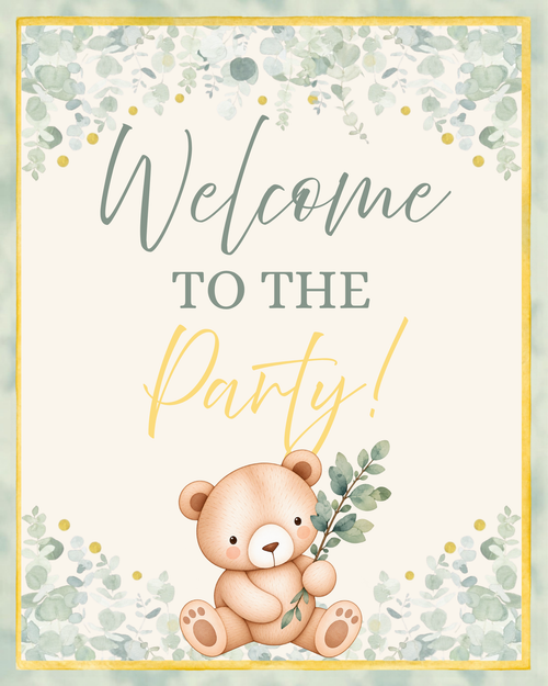 Bearly Wait - Paper Party Table Signs – Printed 8 × 10