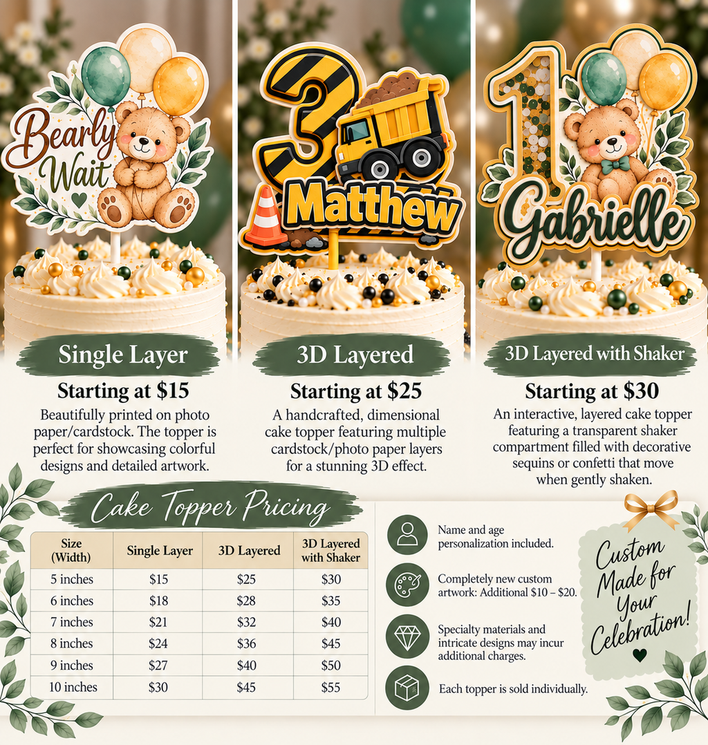 Custom Paper Cake Toppers