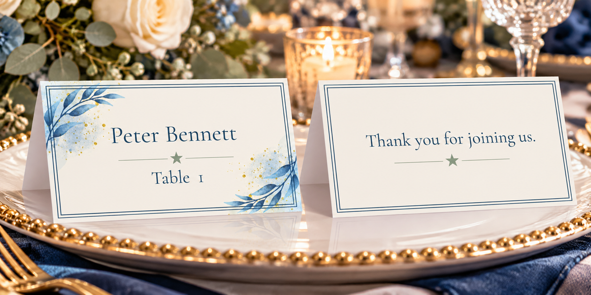Customized Paper Name Place Cards