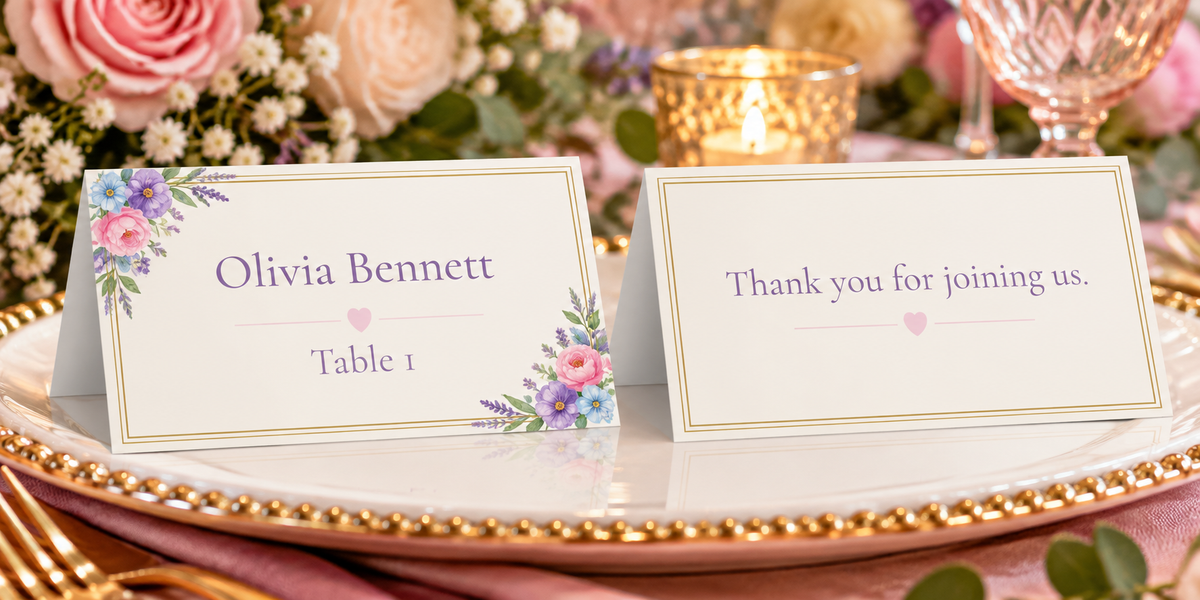 Customized Paper Name Place Cards