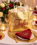 Personalized Gift Bags: Reusable Large Gold Gift Bag