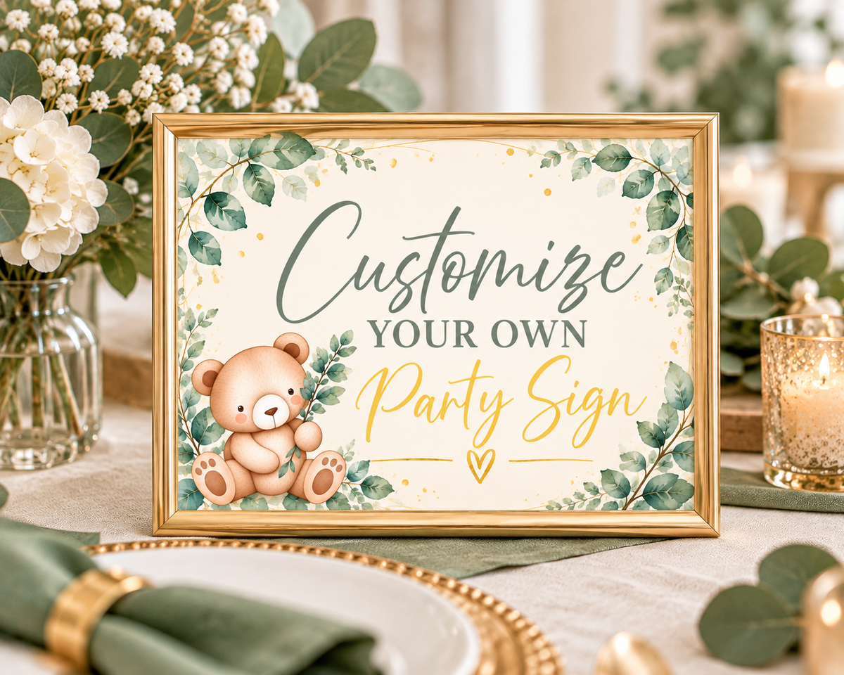 Customize Your Own - Paper Party Table Signs – Printed 8 × 10