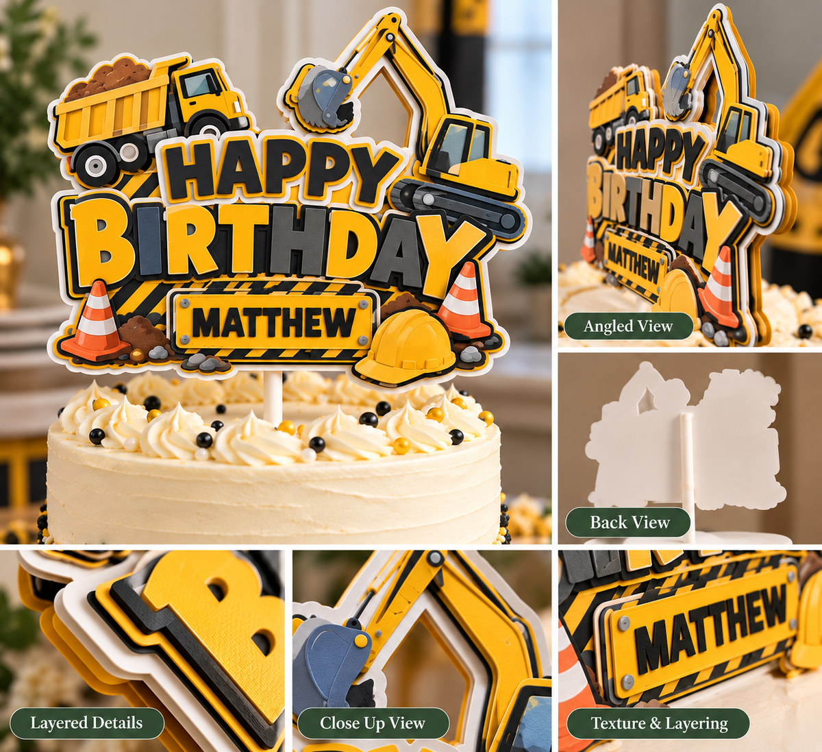 Custom Paper Cake Toppers